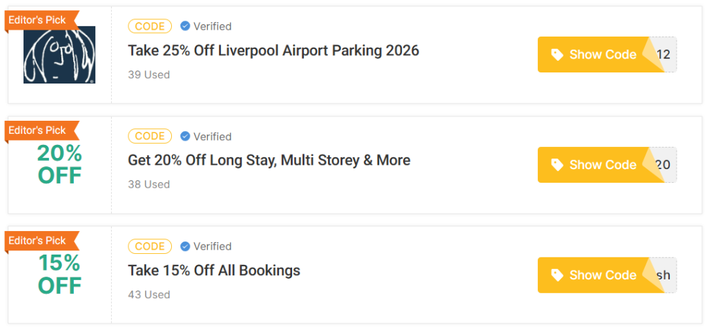 Liverpool Airport Voucher Code